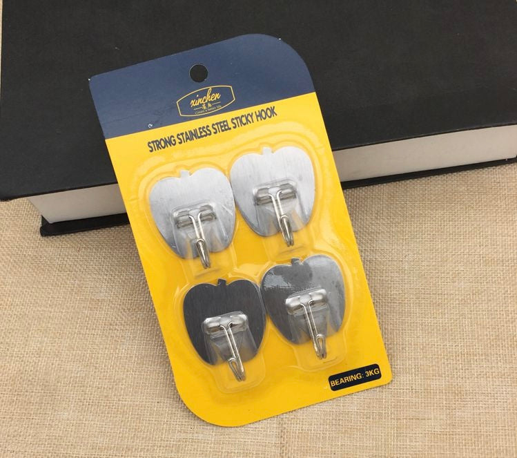 Set Of 3 Stainless Steel Hooks, Self Adhesive Door Wall Hangers Hook, Home Storage Hooks Set Of 3 Stainless Steel Hooks, Self Adhesive Door Wall Hangers Hook, Home Storage Hooks